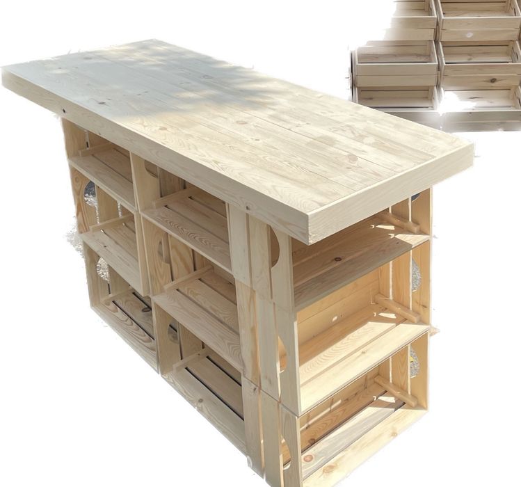 Дървени бюро/работна маса от дървени щайги