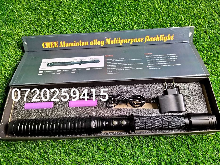 Electrosoc HY-X10 100000 KV Telescopic, cu Lanterna, CAMPING, NOU!