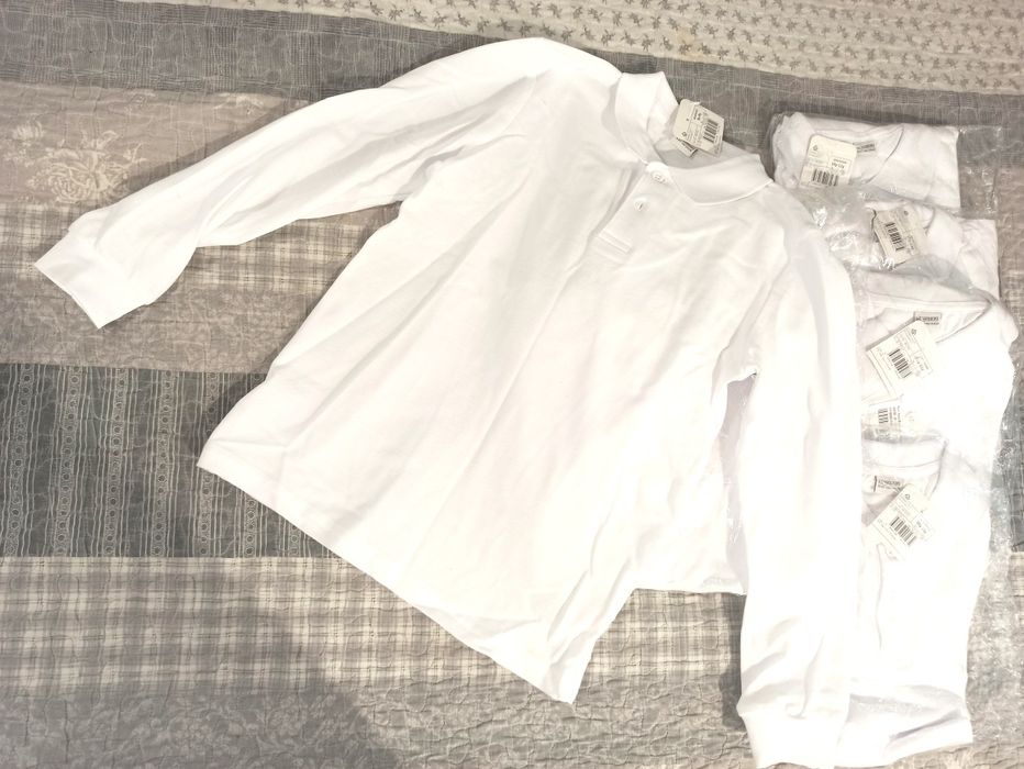 7 Bluze  scolare polo ALB 8- 9 si 10-11 ani