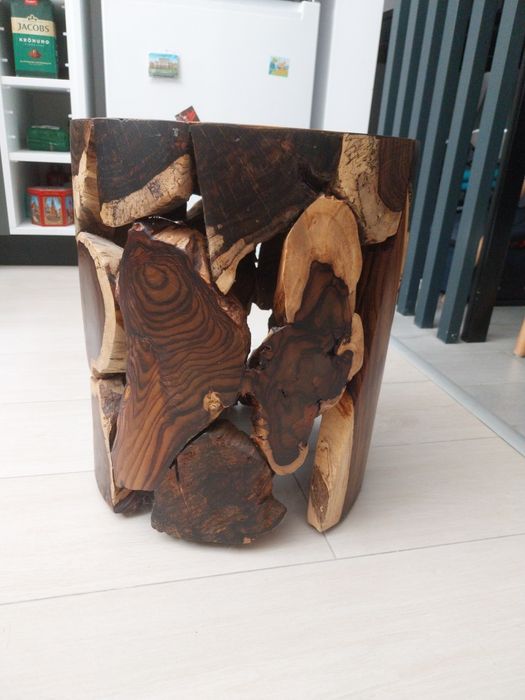 Vand masuta de cafea, laterala, lemn masiv, hand made