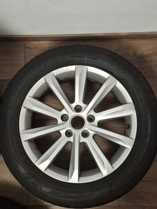Set jante aliaj  5x112 r17 cu anvelope  de iarna  215 55 17 dot  2024