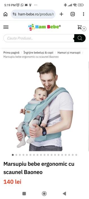 Scaun bebe marsupiu