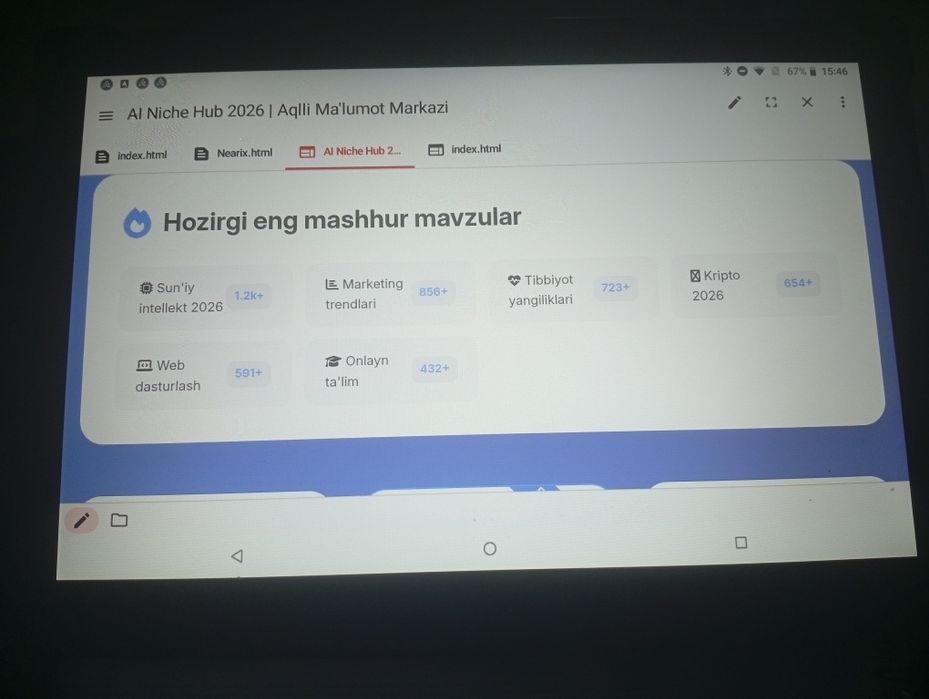 "NEARIX- tayyor Al sayt sotiladi"