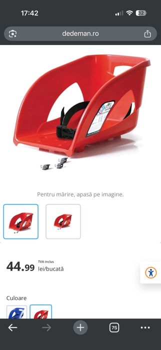 Sanie cu volan si spatar( 2 copii)