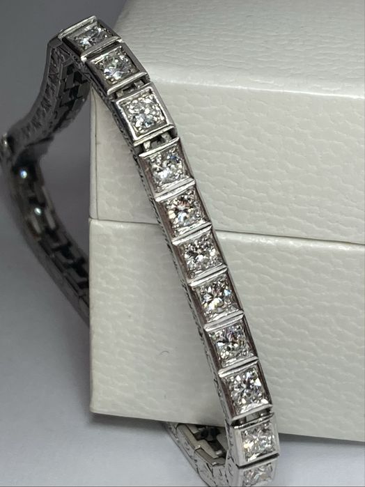 Bratara Tennis aur alb 18kt.cu diamante 3.80ct