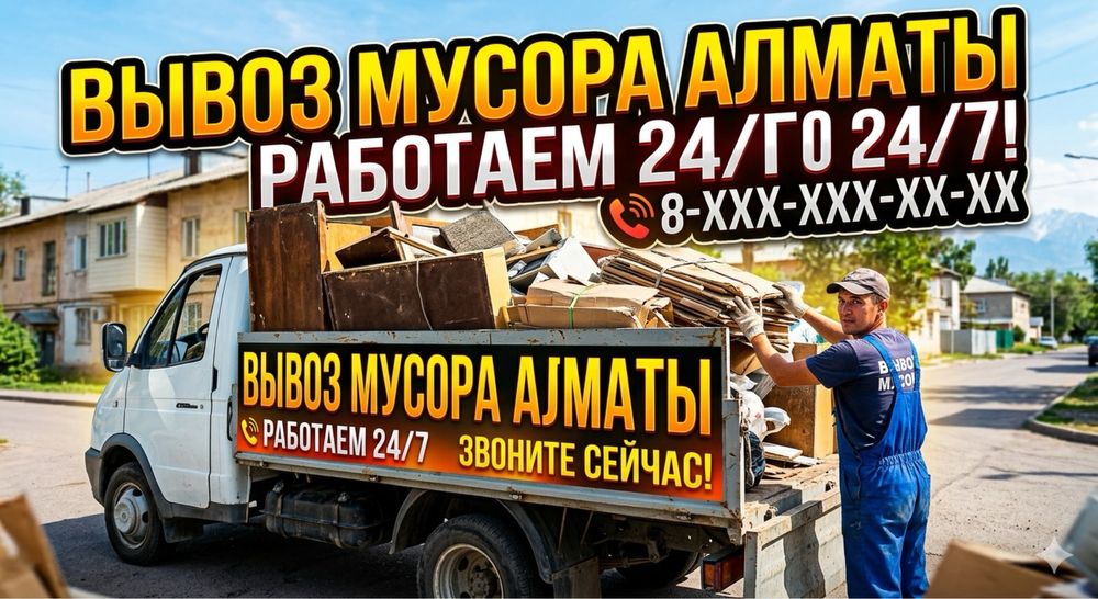 Вывоз мусора. Газель грузчики