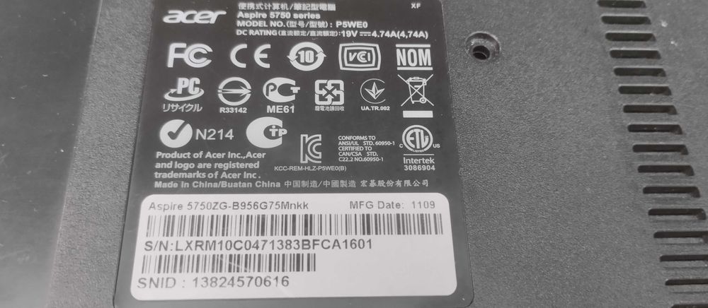 USB портове с платка и лентов кабел за лаптоп Acer Aspire 5750
