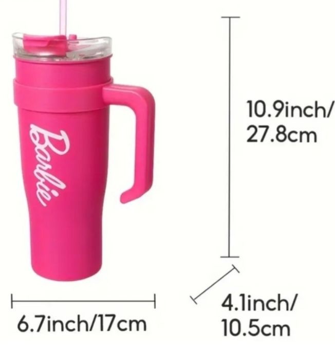 Термокружка розовая, Barbie