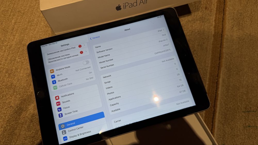 iPad Air 2 64gb silver
