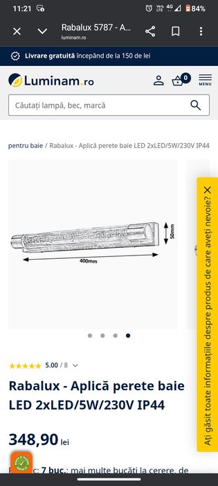 Lampa  baie de perete