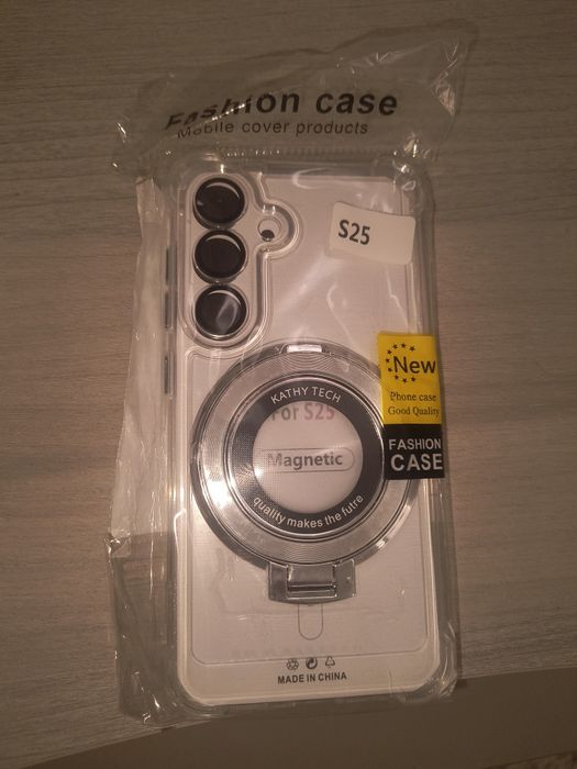 Husa Samsung Galaxy S25 noua - Transparenta, cu Inel rotativ si Magnet MagSafe