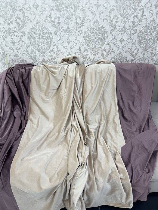 Продам шторы. Темно серый, бежевый.