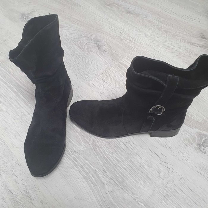 Ghete dama, Negru, Piele intoarsa, 37
