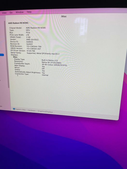ОТЛИЧЕН 27" 5K iMac А1419 (5K, Late 2015)-i5/16GB RAM/2TB Fusion Drive