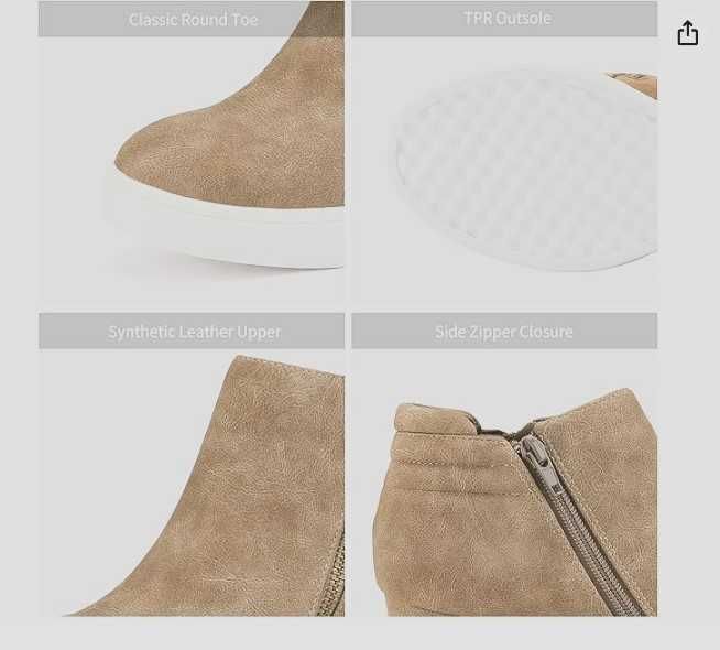 DREAM PAIRS Women’s Platform Wedge Sneakers Ankle Booties (38)