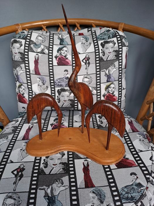 Винтидж дървена фигура “ Чапли” от 60-те години