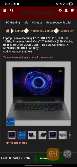 Laptop Gaming Lenovo LOQ 17IRX10