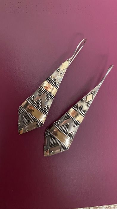 Сребърно златни обици накити