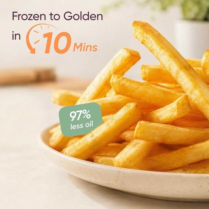 Малък фритюрник Cosori Lite 2.1 Qt, макс. 400°F, 4 в 1, 97% по-малко олио, сив | Идеален за общежития, апартаменти, кемпери, тих,