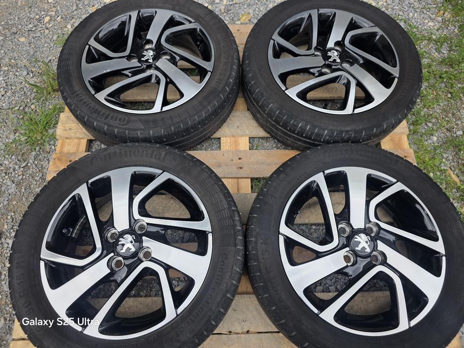 Лети джанти 15ки 4х100 Peugeot, Toyota + летни гуми 165/60/15 Continental