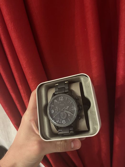 Fossil - Nate Chronograph Black Stainless Steel Watch - 50mm