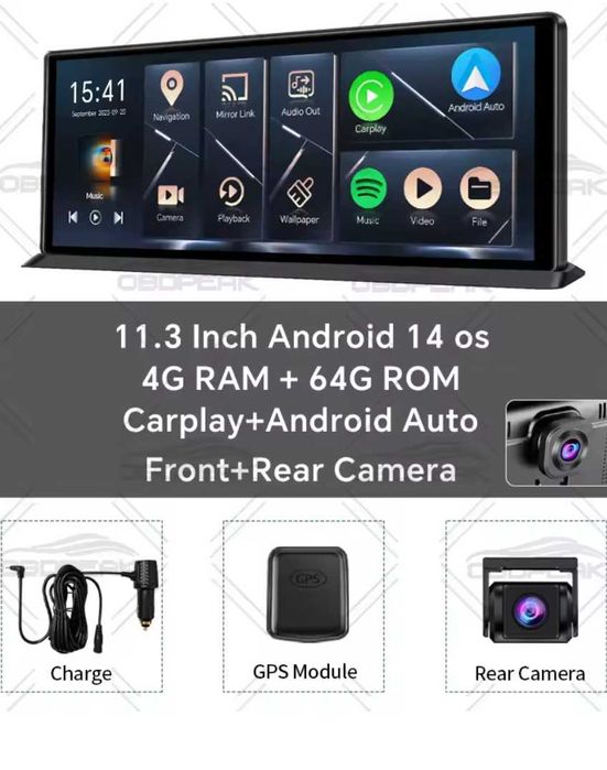 Универсална мултимедия+видео регистратор CAR PLAY / Android Auto K60 PRO
