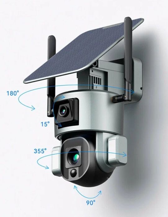 Elektrsiz ishlaydigan quyosh batareyali 4G xavfsizlik kamerasi