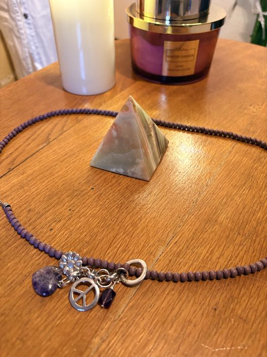 Colier lila cu ametist și argint