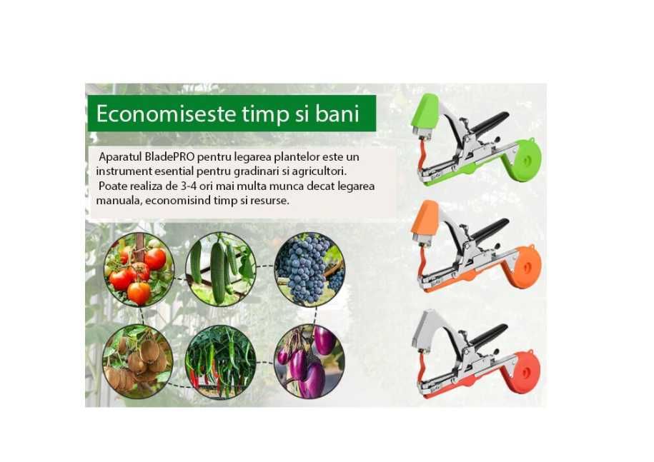 Aparat de legat vie, pomi si legume cu 10 benzi si 10.000 de capse