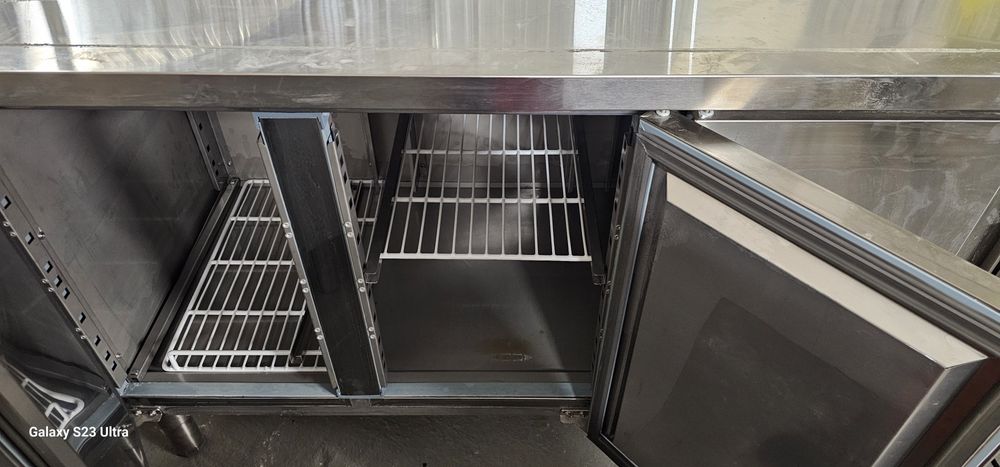 2x Mese frigorifice inox profesionale Saro Hajo 4100 BT – 4 uși – 220 cm