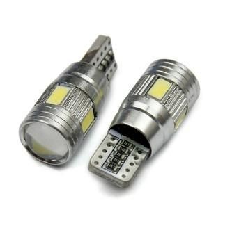 Лед крушки 2бр. CANBUS за габарит 5630 6SMD T10 W5W 12V 6000K
