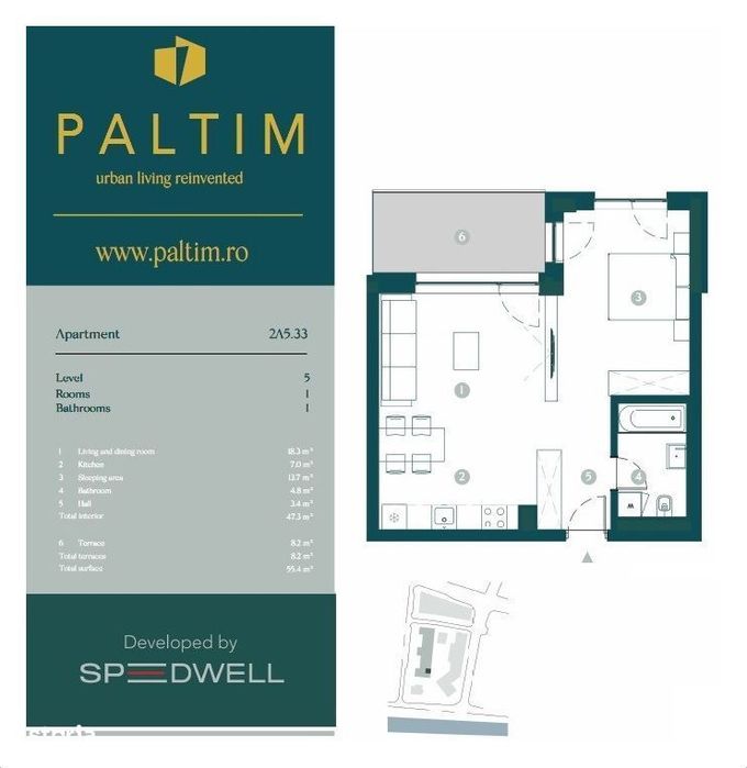 Apartament 2 camere - vanzare PALTIM - COMISION 0%
