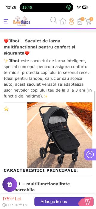 Sac de iarna pentru carucior Petite&Mars