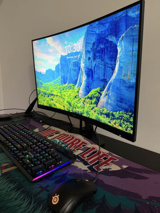 Setup Gaming Complet High-End RTX 4060 + i5 13600KF + Monitor Curbat 280Hz + Birou Gaming RGB