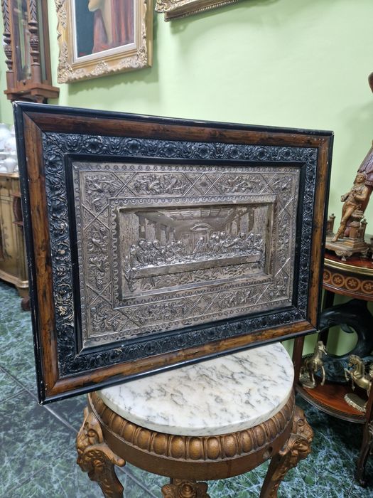 Прекрасна антикварна картина икона Тайната вечеря