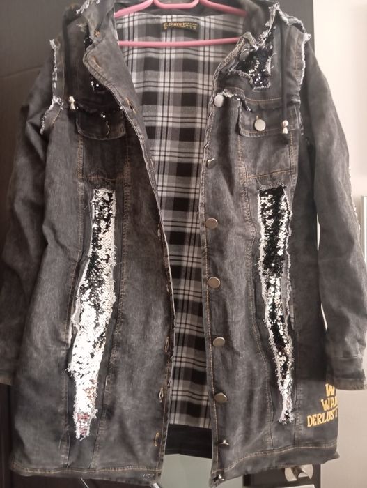 Сиво дънково яке