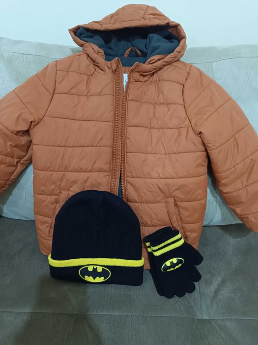 Зимно яке,шапка и ръкавици за момче, 4-5г