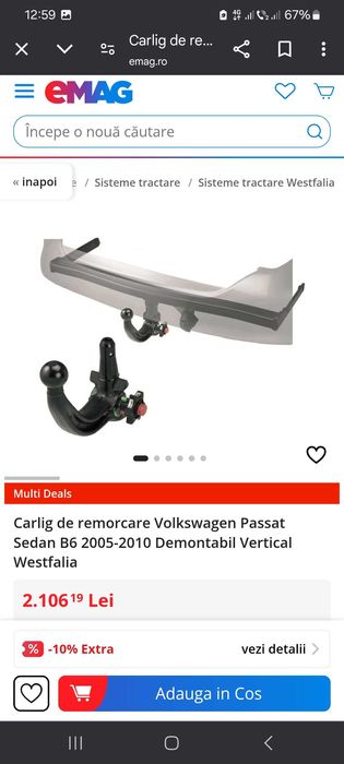 Cârlig remorcare westfalia