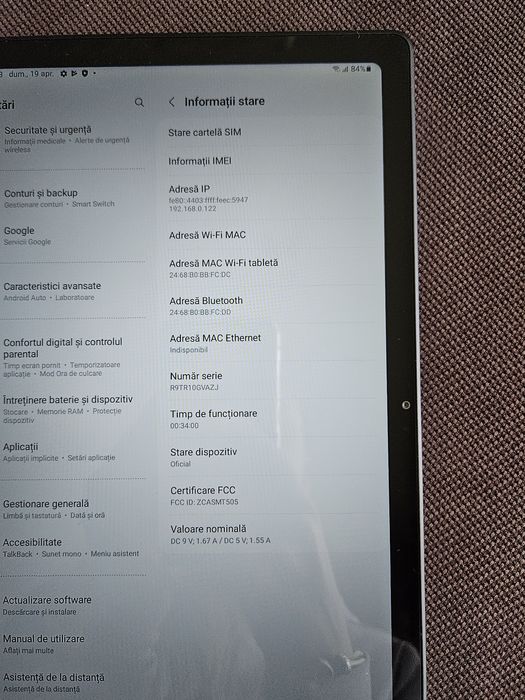 Samsung Galaxy Tab A7 – nouă, nefolosită, slot SIM + cutie originală