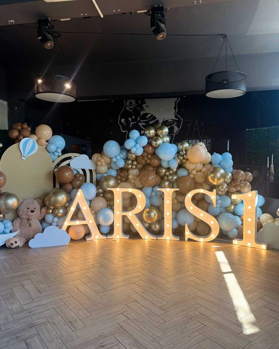 Litere și cifre volumetrice luminoase - nuntă - botez - aniversări