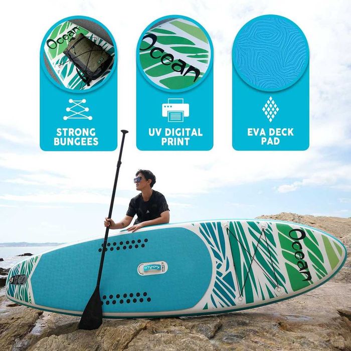 Надуваем падълборд FunWater Ocean paddle board SUP НОВ пълен комплект