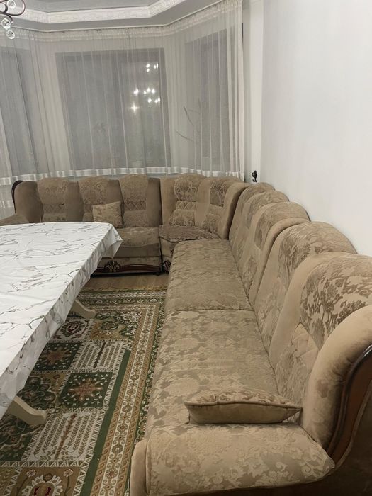 Диван, коричневый, угловой