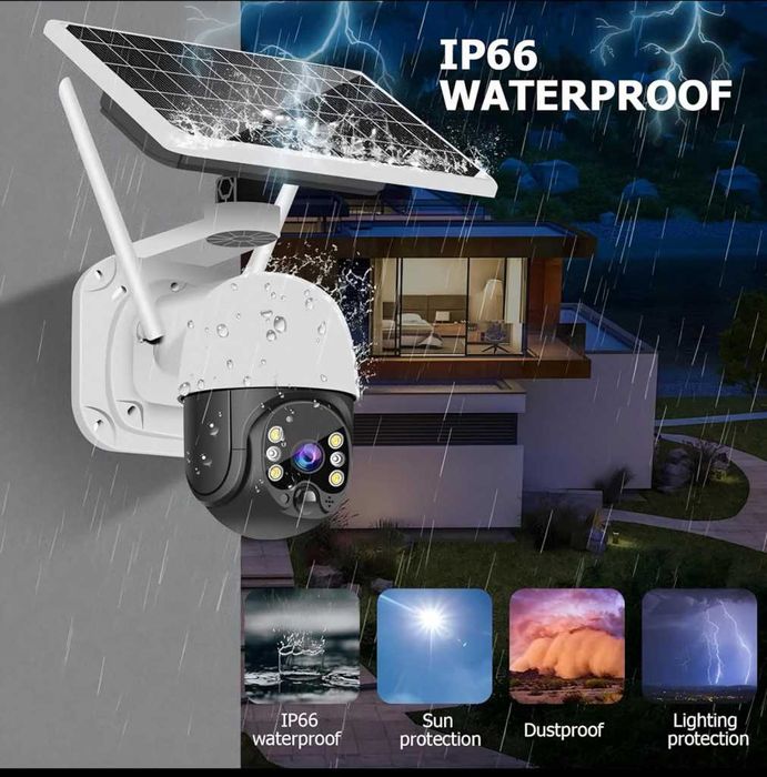 Соларна 10MP 4G безжична PTZ камера с детектор за движение
