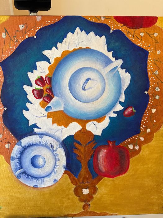 Картина с акрилни бои “На чай”