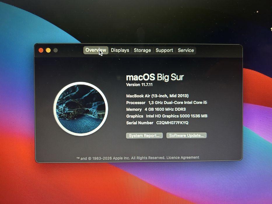 MacBook Air 13” Mid 2013 | i5 | 4GB RAM | 120GB SSD | Работи отлично
