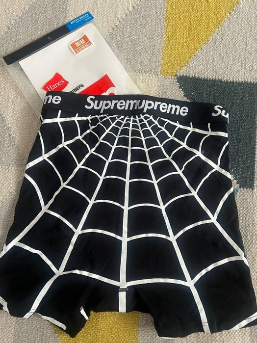Boxeri Supreme negri cu print pânză de păianjen, mărimea M, noi în ambalaj