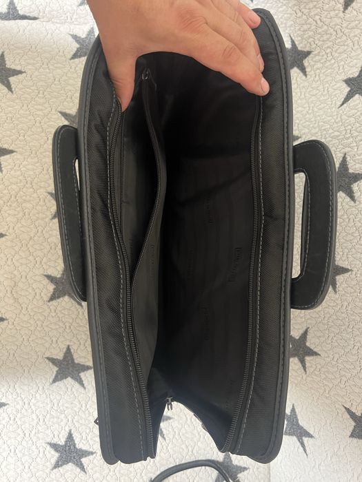 Geantă / Servietă laptop PIERRE originală – Piele & Textil (Style 634310)