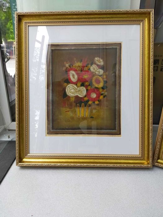 Corneliu Petrescu-colectie 5 tablouri, semnate, ulei, tehnica mixta