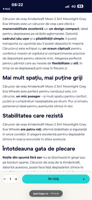 Kinderkraft Moov 2   3in1 Moonlight Grey roti spuma Eva