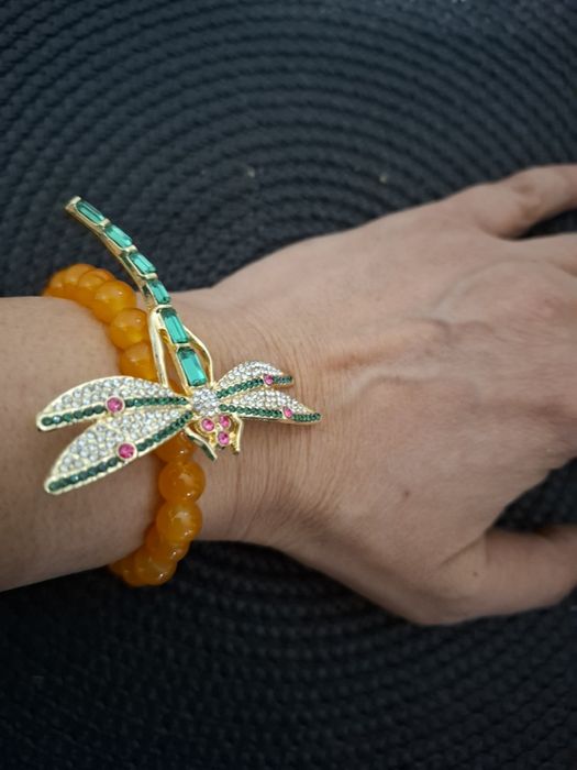 Bratara cuart tangarine Honk Kong elastica